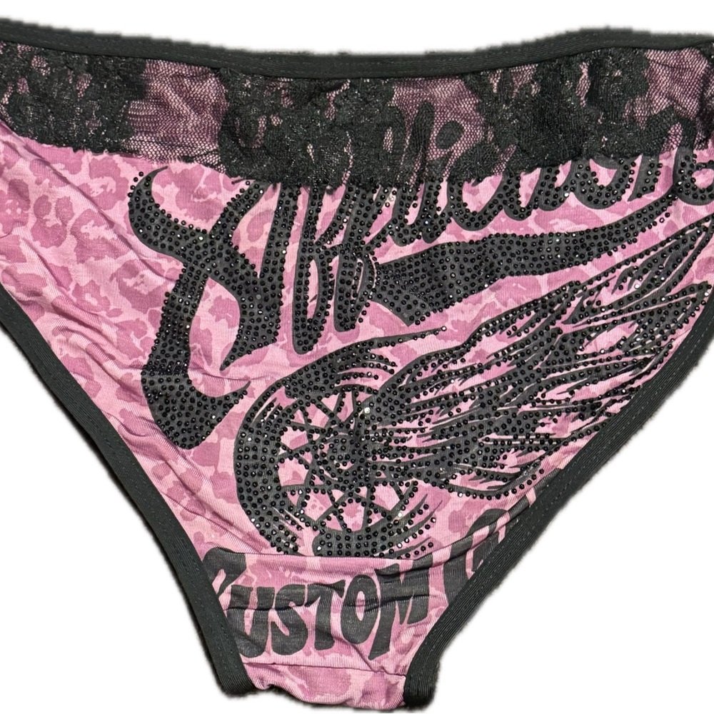 Affliction American Customs Women's Pink and Black Bikini - Picture 2 of 4